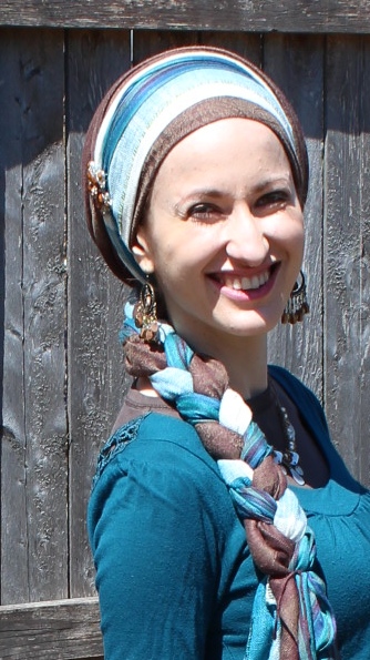 Wrapunzel Andrea Grinberg Pashmina Stripe Scarves Outift Teal Brown